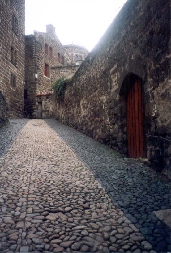 A street in Le-Puy-en-Valey, a medieval town built around a volcano cone (puy) in the Auvergne region, which has the most Dark Madonnas