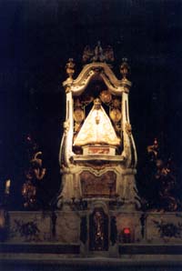 The Dark Madonna of the Cathedral de Notre-Dame,  the only Dark Madonna I saw holding center stage on the main altar of a cathedral